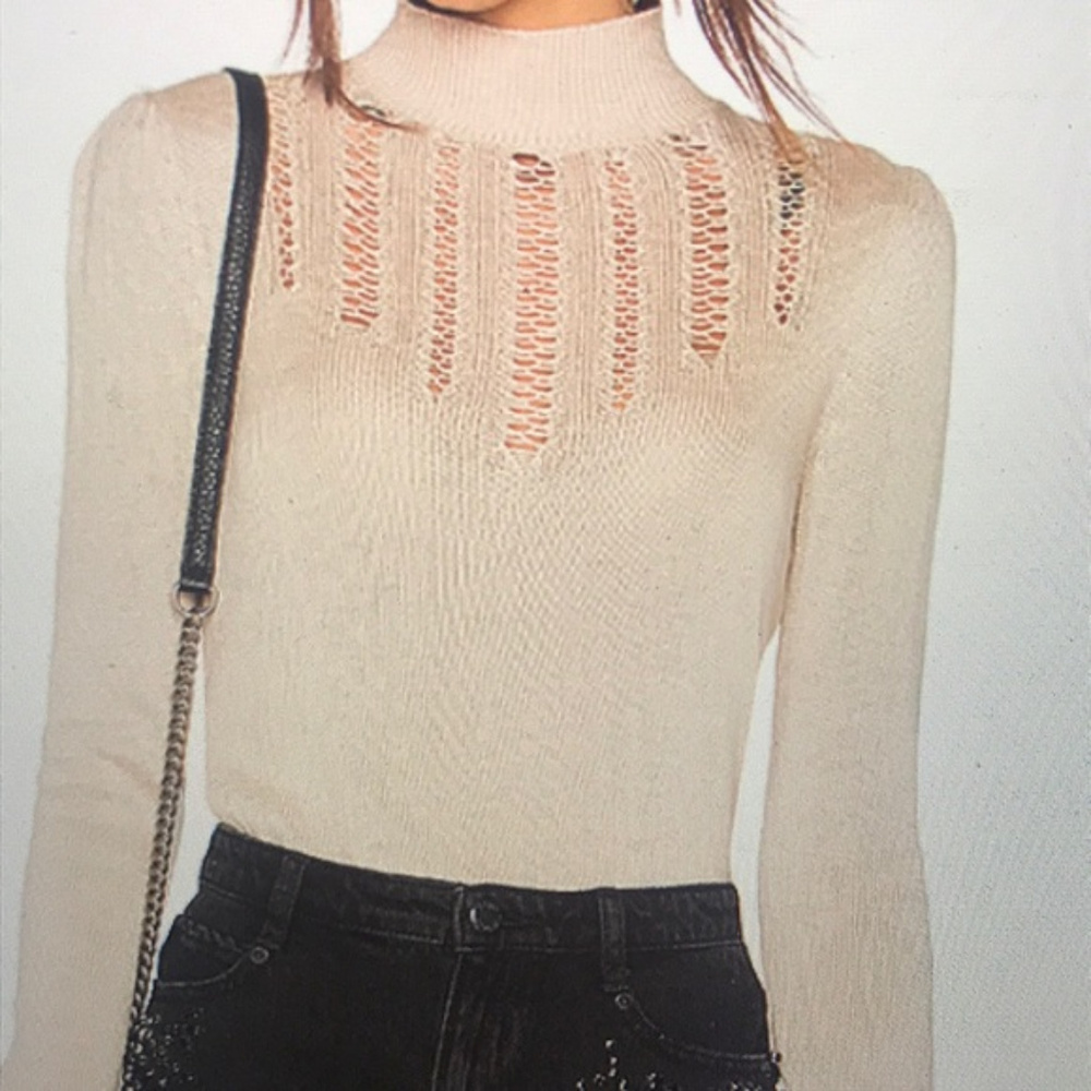 NWT Free People Time After Time Sweater Ivory SZ L